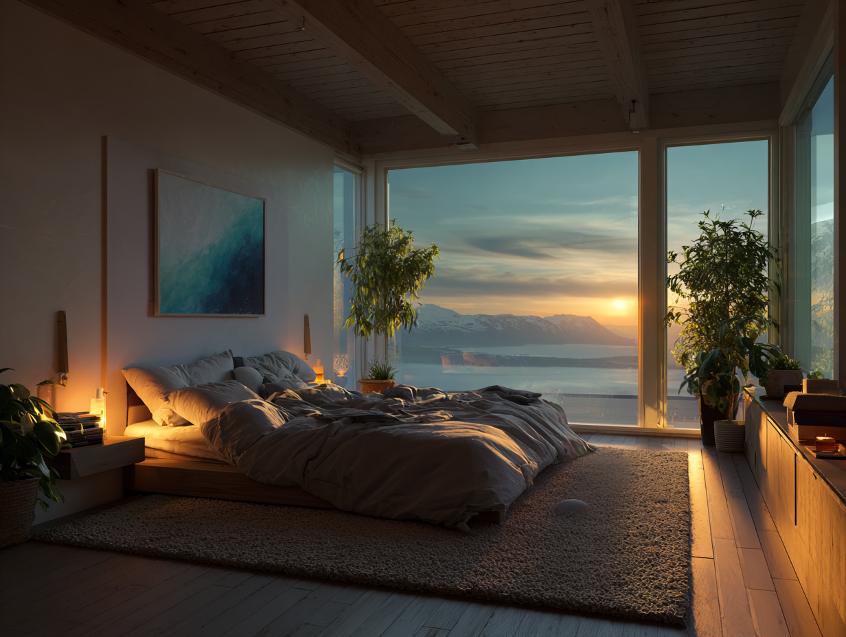 Tidy, organized bedroom cleaned by a professional maid service